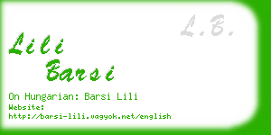 lili barsi business card